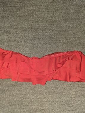 Mossimo Supply Co. Red Ruffled Bandeau Bikini Top Large